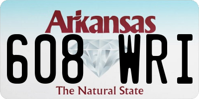 AR license plate 608WRI
