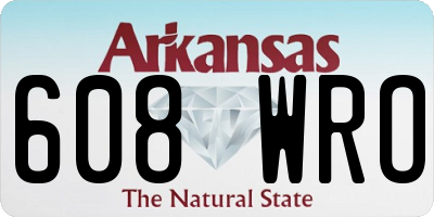 AR license plate 608WRO