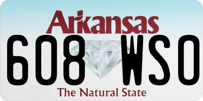 AR license plate 608WSO