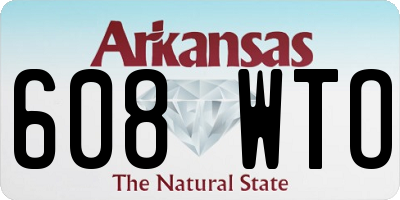 AR license plate 608WTO