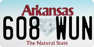 AR license plate 608WUN