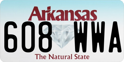 AR license plate 608WWA