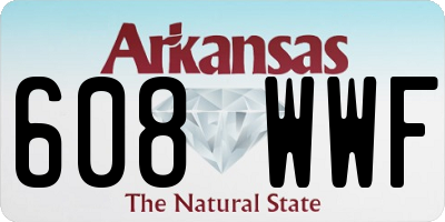 AR license plate 608WWF