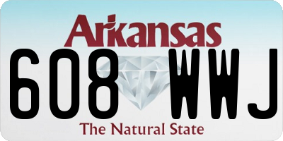 AR license plate 608WWJ