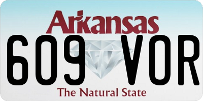 AR license plate 609VOR