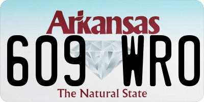 AR license plate 609WRO