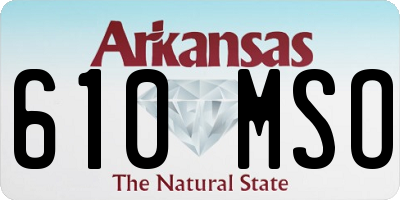 AR license plate 610MSO