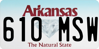 AR license plate 610MSW