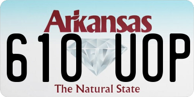 AR license plate 610UOP