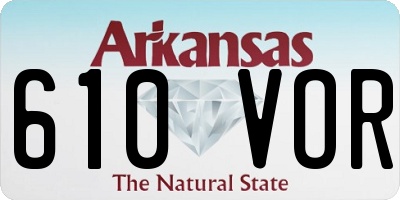 AR license plate 610VOR