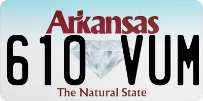 AR license plate 610VUM