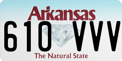 AR license plate 610VVV