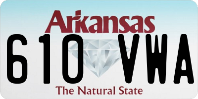 AR license plate 610VWA