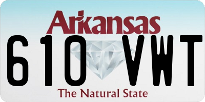 AR license plate 610VWT