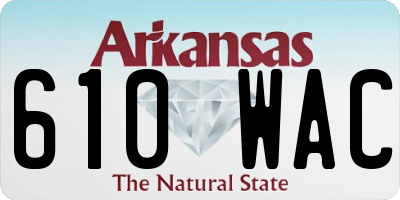 AR license plate 610WAC