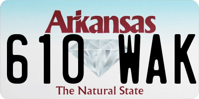 AR license plate 610WAK