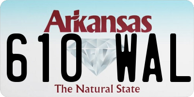 AR license plate 610WAL