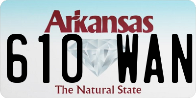 AR license plate 610WAN
