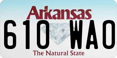AR license plate 610WAO