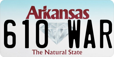 AR license plate 610WAR