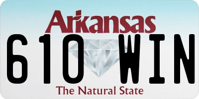AR license plate 610WIN