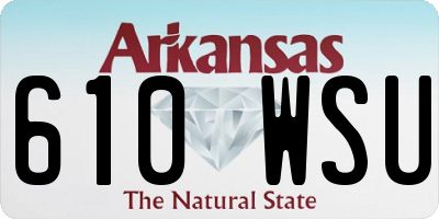 AR license plate 610WSU