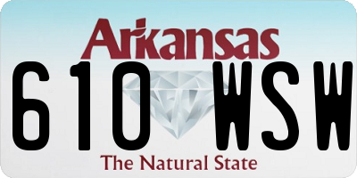AR license plate 610WSW