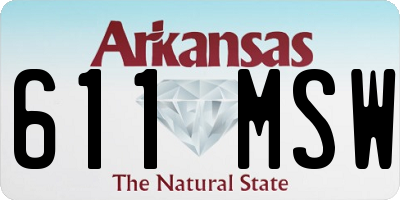 AR license plate 611MSW