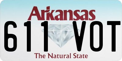 AR license plate 611VOT