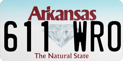 AR license plate 611WRO