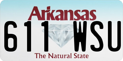 AR license plate 611WSU