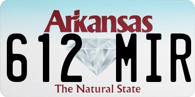 AR license plate 612MIR