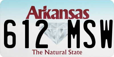 AR license plate 612MSW