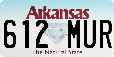 AR license plate 612MUR