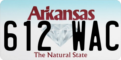 AR license plate 612WAC
