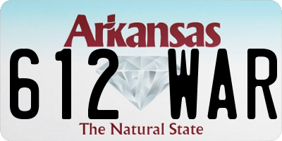 AR license plate 612WAR