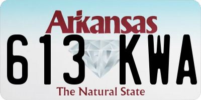 AR license plate 613KWA