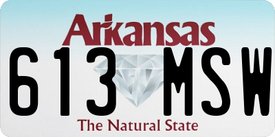 AR license plate 613MSW