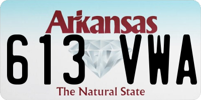 AR license plate 613VWA