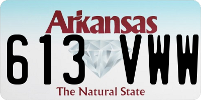 AR license plate 613VWW