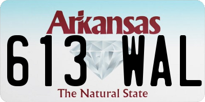 AR license plate 613WAL