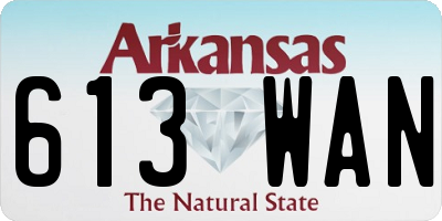 AR license plate 613WAN