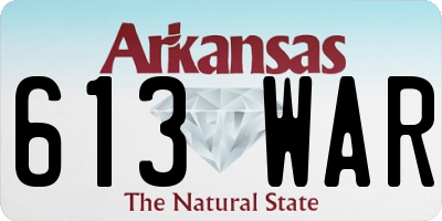 AR license plate 613WAR