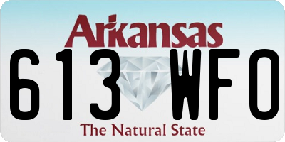 AR license plate 613WFO