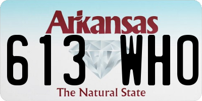 AR license plate 613WHO