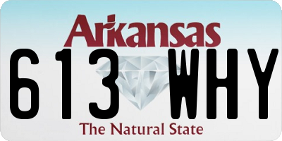 AR license plate 613WHY