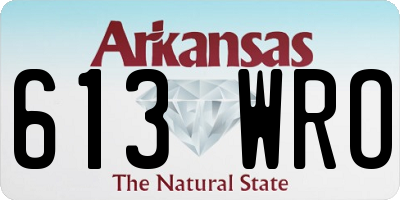 AR license plate 613WRO