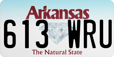 AR license plate 613WRU