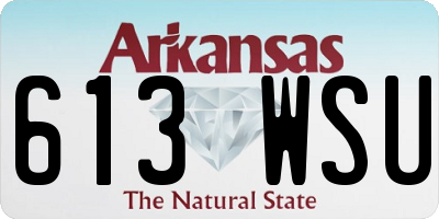 AR license plate 613WSU