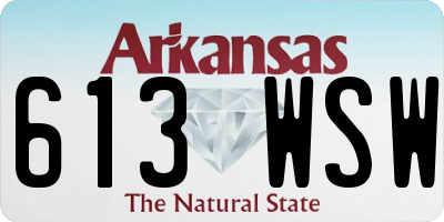 AR license plate 613WSW